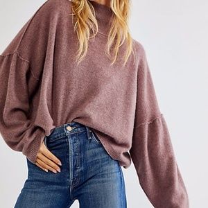 Free People "So Low So High" Cropped Oversized Cashmere Sweater